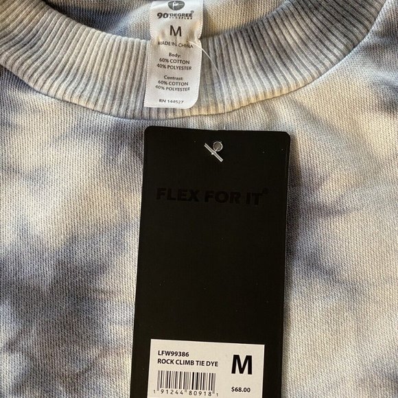 NWT women’s sweatshirt Fleece 90 degree by reflex size M grey tie dye $68 - Picture 4 of 9